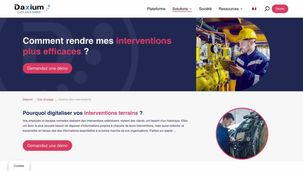 homepage logiciel gestion intervention