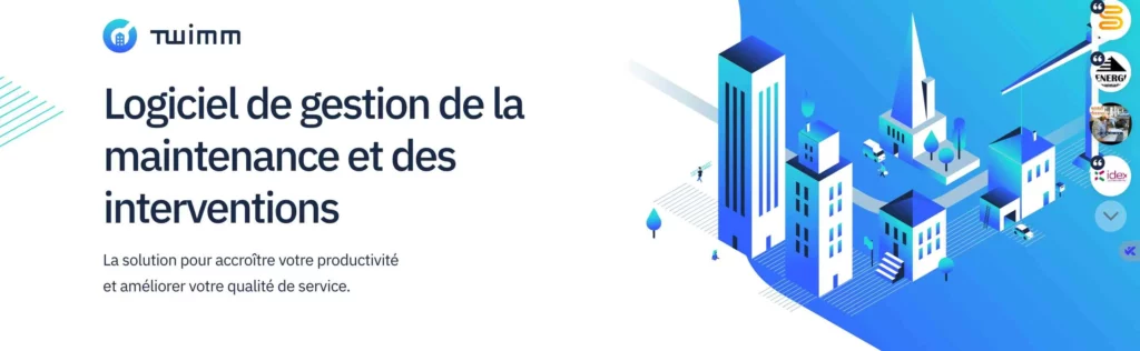 homepage du logiciel de gestion d’intervention twimm