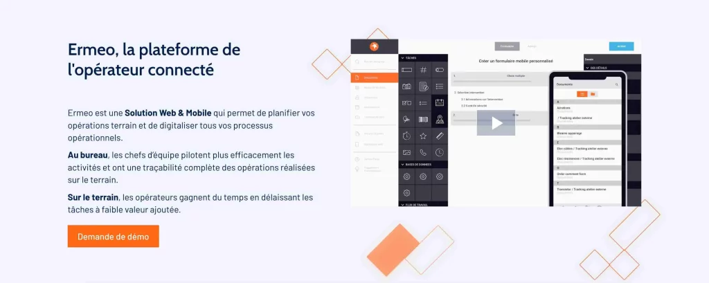 homepage du site du logiciel de planning Ermeo