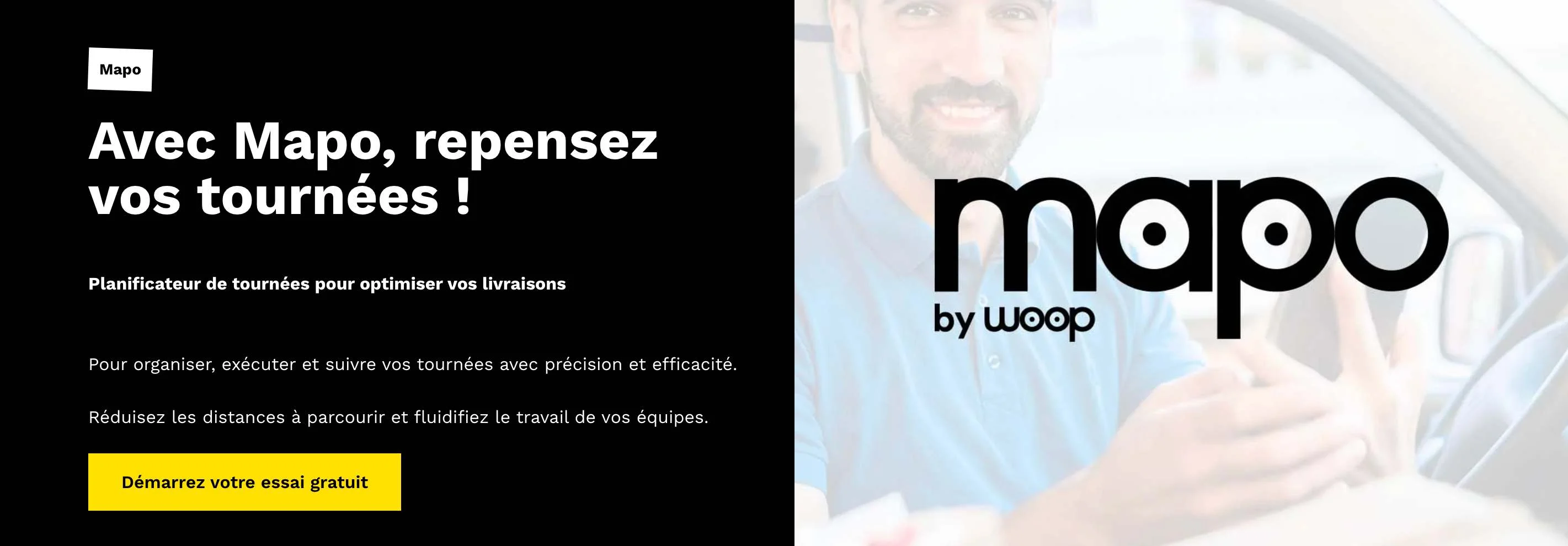 homepage du logiciel d'optimisation tournée 
