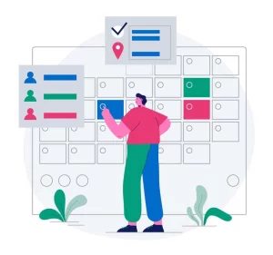 Illustration d'un cadre dynamique utilisant un logiciel de planning d'intervention