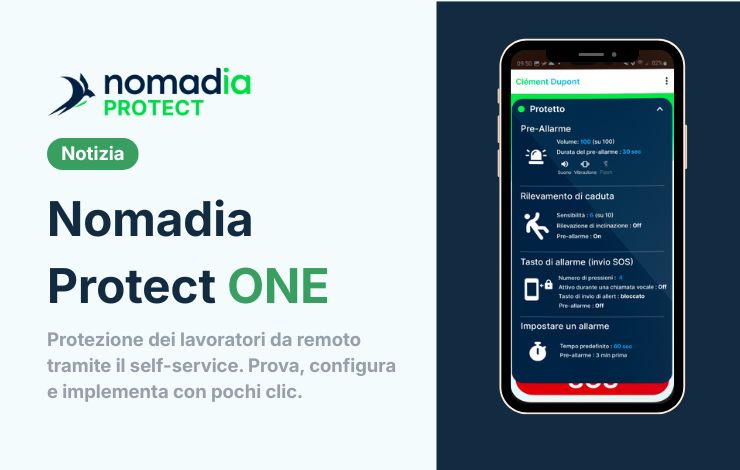 Nomadia lancia Nomadia Protect ONE, una nuova offerta self-service volta a rendere accessibile a tutti la protezione dei lavoratori isolati